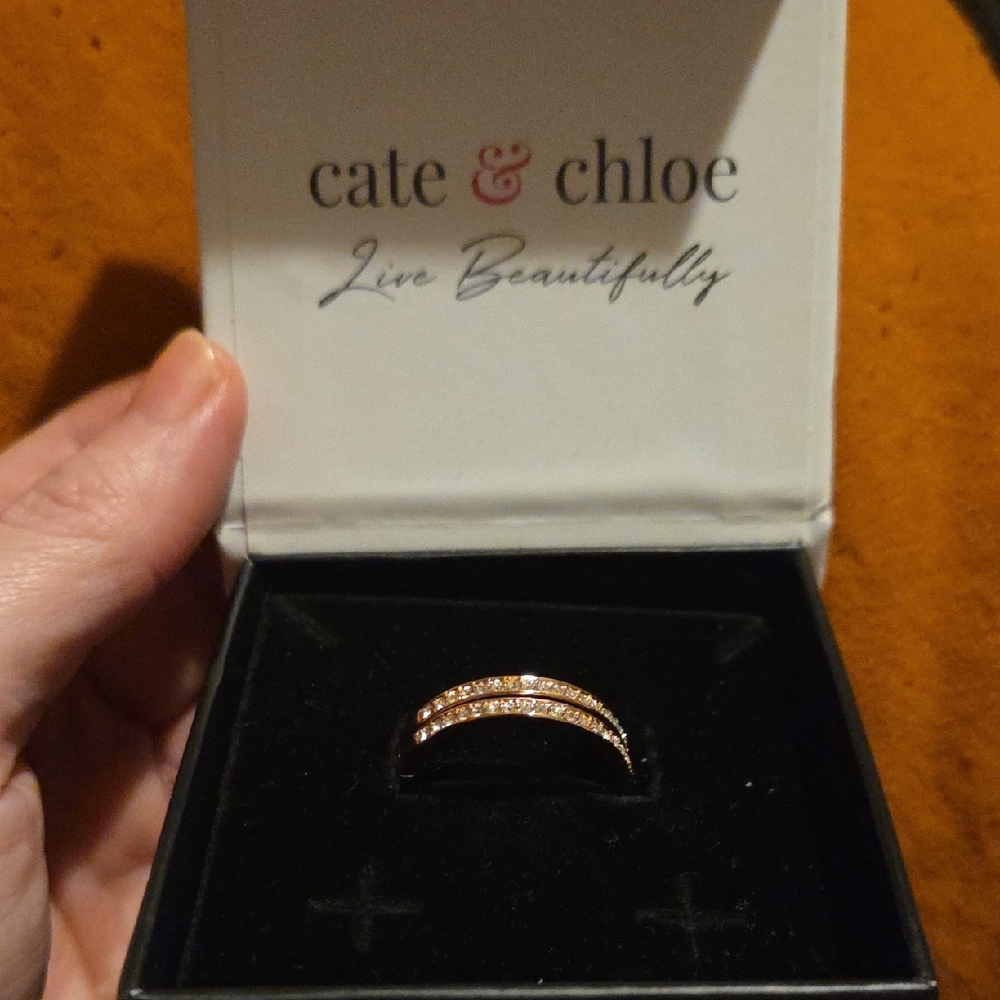 Cate And Chloe Rose Gold Earrings with Sparkling Accents